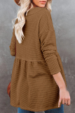 Casual Solid Patchwork Fold V Neck Tops