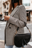 Casual Street Plaid Patchwork Buttons Turn-back Collar Outerwear