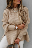 Fashion Street Solid Slit O Neck Tops