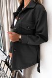 Casual Street Solid Buckle With Belt Turndown Collar Outerwear