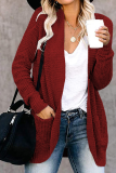 Casual Solid Patchwork Cardigan Collar Tops