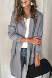 Casual Solid Patchwork Turn-back Collar Outerwear