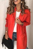 Casual Solid Patchwork Turn-back Collar Outerwear