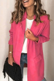 Casual Solid Patchwork Turn-back Collar Outerwear