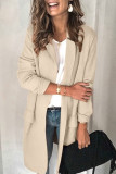 Casual Solid Patchwork Turn-back Collar Outerwear