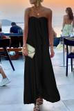 Fashion Solid Patchwork Strapless Straight Dresses
