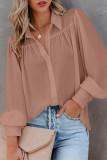 Fashion Work Solid Buttons Turndown Collar Tops