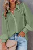 Fashion Work Solid Buttons Turndown Collar Tops