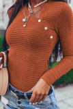 Street Striped Rivets Asymmetrical Collar Tops