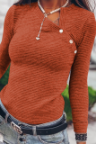 Street Striped Rivets Asymmetrical Collar Tops