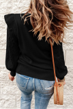 Fashion Casual Solid Patchwork O Neck Tops