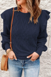 Fashion Casual Solid Patchwork O Neck Tops