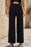Casual Solid Solid Color Straight Mid Waist Straight Solid Color Bottoms