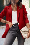 Work Solid Solid Color Turn-back Collar Outerwear