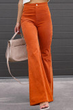 Sexy Casual Street Solid Pocket Boot Cut Mid Waist Wide Leg Patchwork Bottoms
