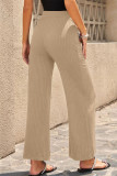 Casual Solid Solid Color Straight Mid Waist Straight Solid Color Bottoms