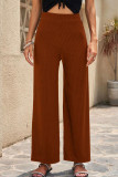 Casual Solid Solid Color Straight Mid Waist Straight Solid Color Bottoms