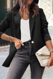 Work Solid Solid Color Turn-back Collar Outerwear
