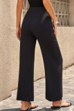 Casual Solid Solid Color Straight Mid Waist Straight Solid Color Bottoms