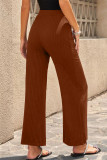 Casual Solid Solid Color Straight Mid Waist Straight Solid Color Bottoms
