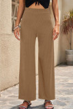 Casual Solid Solid Color Straight Mid Waist Straight Solid Color Bottoms