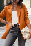 Work Solid Solid Color Turn-back Collar Outerwear