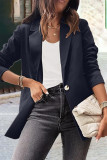 Work Solid Solid Color Turn-back Collar Outerwear