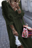 Casual Elegant Solid Lace Frenulum Stringy Selvedge V Neck Lace Dress Dresses
