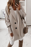 Fashion Casual Adult Solid Buttons Turn-back Collar Outerwear