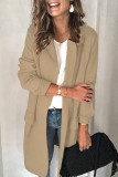 Casual Solid Patchwork Turn-back Collar Outerwear