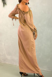 Fashion Street Solid Split Joint Off the Shoulder Straight Dresses