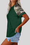 Casual Print Basic O Neck T-Shirts