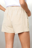 Fashion Casual Solid Pocket Loose High Waist Straight Bottoms