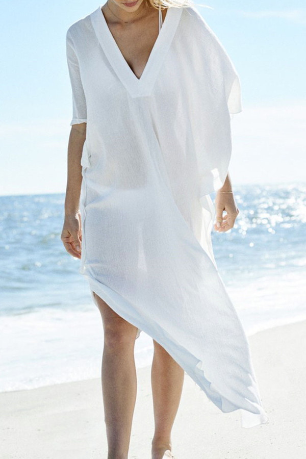 Fashion Vacation Solid Swimwears Cover Up