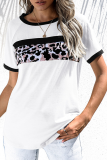 Casual Elegant Leopard Patchwork O Neck T-Shirts