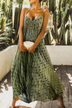 Fashion Casual Print Split Joint Spaghetti Strap A Line Dresses