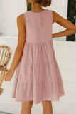 Fashion Casual Solid Split Joint O Neck Princess Dresses