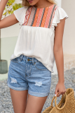 Casual Sweet Geometric Print Patchwork O Neck T-Shirts
