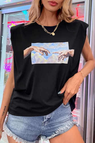 Casual Street Print Basic O Neck T-Shirts