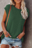 Fashion Street Solid Split Joint O Neck T-Shirts