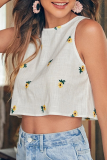 Sweet Floral Basic O Neck Tops