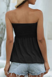 Fashion Casual Solid Patchwork Strapless T-Shirts