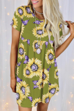 Casual Street Floral Patchwork O Neck Dresses