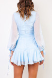 Blue chiffon dress