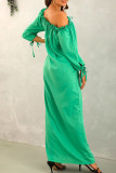 Fashion Street Solid Split Joint Off the Shoulder Straight Dresses