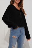 Casual Solid Patchwork Buckle Tops
