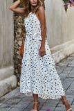 Fashion Street Dot O Neck Printed Dress Dresses