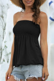 Fashion Casual Solid Patchwork Strapless T-Shirts