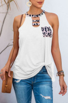Fashion Casual Print Split Joint Halter Tops