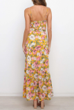 Elegant Floral Fold With Belt Strapless A Line Dresses